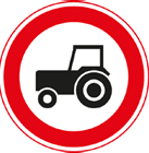 Verkeersbord verboden voor landbouwverkeer