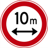 Verkeersbord verboden voor voertuigen breder dan 10 meter