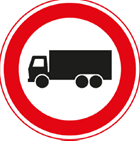 Verkeersbord verboden voor vrachtwagens
