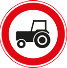 Verkeersbord verboden voor landbouwverkeer