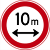 Verkeersbord verboden voor voertuigen breder dan 10 meter