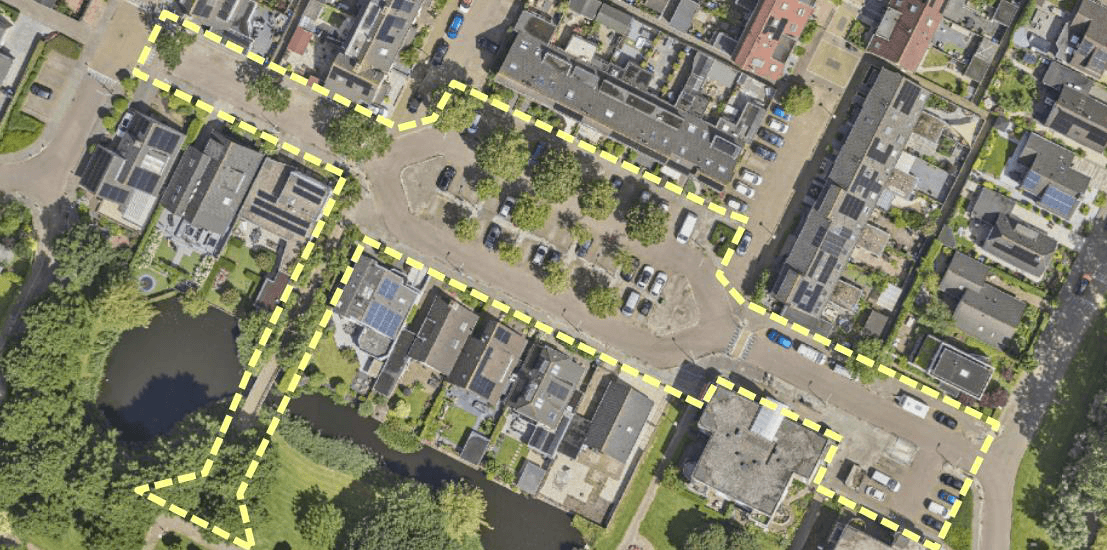 Luchtfoto van het projectgebied